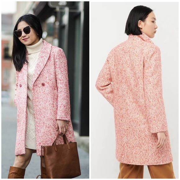 Like NEW J. Crew Daphne Top Coat Italian Tweed Nayla Wool Guava Size 6 - Picture 1 of 10
